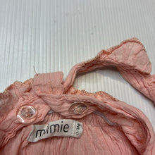 Load image into Gallery viewer, Girls miimie, lightweight crinkle cotton summer romper, GUC, size 000,  