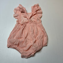Load image into Gallery viewer, Girls miimie, lightweight crinkle cotton summer romper, GUC, size 000,  