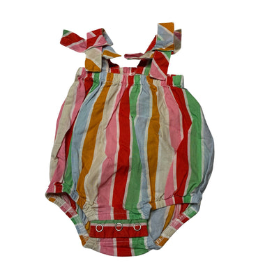 Girls Baby Berry, rainbow stripe lightweight cotton summer romper, EUC, size 0000,  