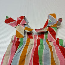 Load image into Gallery viewer, Girls Baby Berry, rainbow stripe lightweight cotton summer romper, EUC, size 0000,  