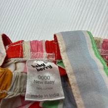 Load image into Gallery viewer, Girls Baby Berry, rainbow stripe lightweight cotton summer romper, EUC, size 0000,  