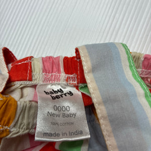 Girls Baby Berry, rainbow stripe lightweight cotton summer romper, EUC, size 0000,  