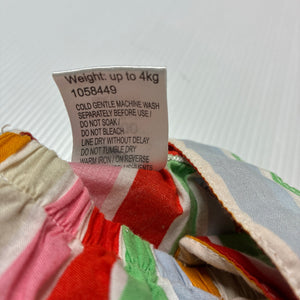 Girls Baby Berry, rainbow stripe lightweight cotton summer romper, EUC, size 0000,  