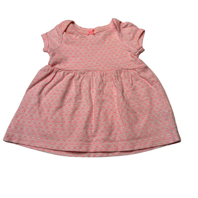 Girls Carters, floral cotton dress, GUC, size 0000, L: 28cm