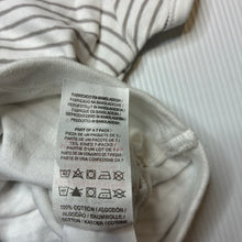 Load image into Gallery viewer, Unisex Primark, grey &amp; white stripe cotton bodysuit / romper, EUC, size 2,  