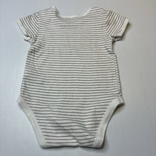 Load image into Gallery viewer, Unisex Primark, grey &amp; white stripe cotton bodysuit / romper, EUC, size 2,  