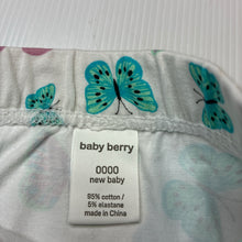 Load image into Gallery viewer, Girls Baby Berry, stretchy leggings / bottoms, butterflies, EUC, size 0000,  