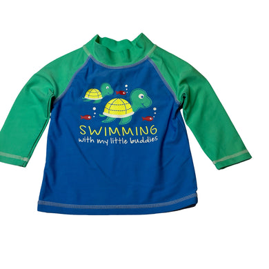 Boys Tiny Little Wonders, long sleeve rashie / swim top, GUC, size 1,  