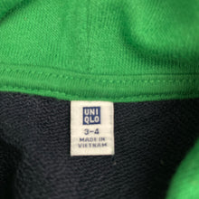 Load image into Gallery viewer, Boys Uniqlo, navy &amp; green hoodie sweater, EUC, size 3-4,  