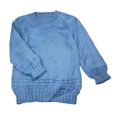 Girls handmade, knitted sweater / jumper, armpit to armpit: 31cm, armpit to cuff: 25.5cm, EUC, size 4-5,  