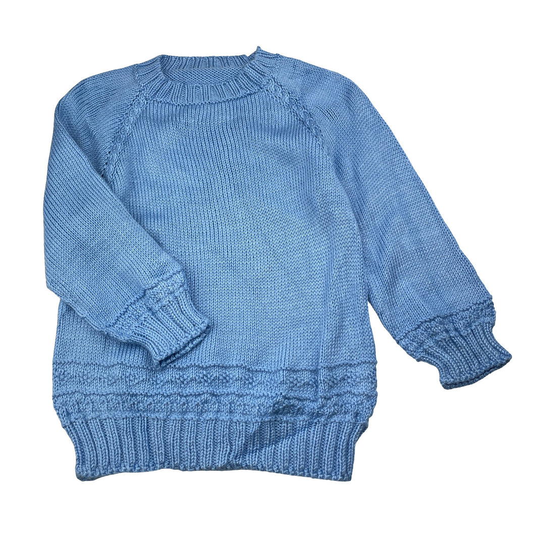 Girls handmade, knitted sweater / jumper, armpit to armpit: 31cm, armpit to cuff: 25.5cm, EUC, size 4-5,  