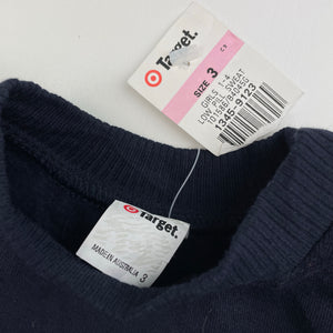 Girls Target, navy fleece lined sweater / jumper, NEW, size 3,  