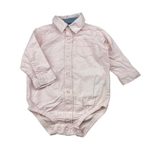 Load image into Gallery viewer, Boys Carters, pink cotton shirtall / romper, GUC, size 0,  