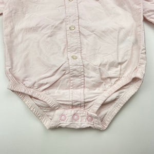 Boys Carters, pink cotton shirtall / romper, GUC, size 0,  
