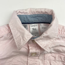 Load image into Gallery viewer, Boys Carters, pink cotton shirtall / romper, GUC, size 0,  
