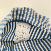 Load image into Gallery viewer, Unisex Baby Berry, striped all-in-one rashie suit, EUC, size 0,  