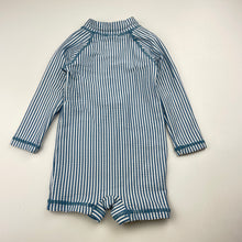 Load image into Gallery viewer, Unisex Baby Berry, striped all-in-one rashie suit, EUC, size 0,  