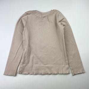 Girls Brilliant Basics, ribbed organic cotton blend long sleeve top, GUC, size 5,  