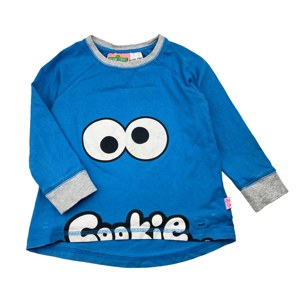 Unisex Peter Alexander, Seasame Street Cookie Monster cotton pyjama top, FUC, size 3,  