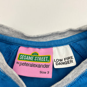 Unisex Peter Alexander, Seasame Street Cookie Monster cotton pyjama top, FUC, size 3,  