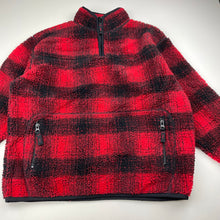 Load image into Gallery viewer, Boys GAP, red &amp; black fleece sweater / jumper, FUC, size 7-8,  