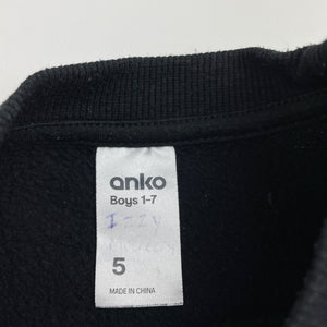Boys Anko, fleece lined sweater / jumper, wash fade & pilling, FUC, size 5,  