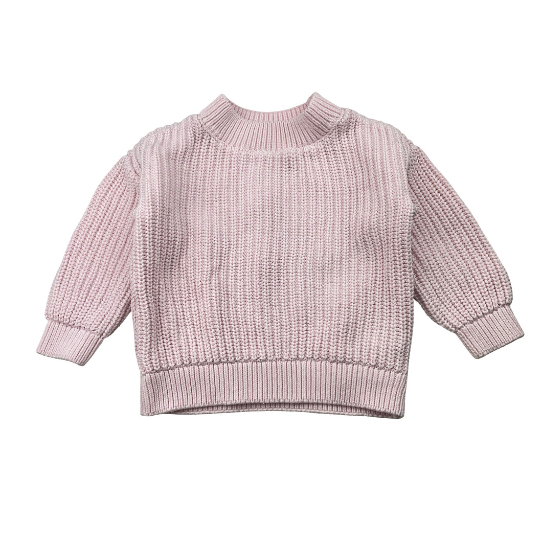Girls Dymples, pink knitted cotton sweater / jumper, GUC, size 0,  