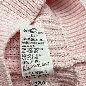 Girls Dymples, pink knitted cotton sweater / jumper, GUC, size 0,  