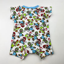 Load image into Gallery viewer, Unisex Nintendo, Super Mario cotton zip romper, GUC, size 0000,  