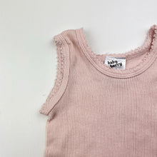 Load image into Gallery viewer, Girls Baby Berry, pink ribbed cotton singlet top, EUC, size 00000,  