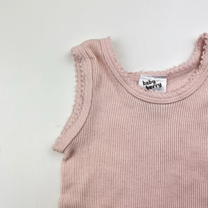 Girls Baby Berry, pink ribbed cotton singlet top, EUC, size 00000,  