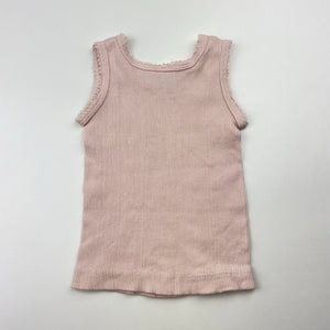 Girls Baby Berry, pink ribbed cotton singlet top, EUC, size 00000,  