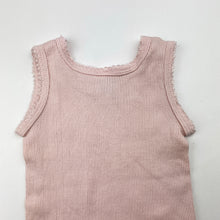 Load image into Gallery viewer, Girls Baby Berry, pink ribbed cotton singlet top, EUC, size 00000,  