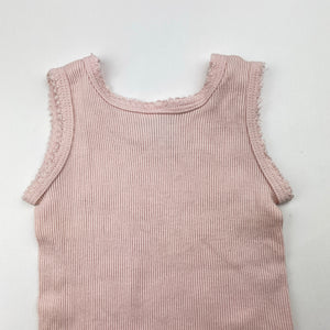 Girls Baby Berry, pink ribbed cotton singlet top, EUC, size 00000,  