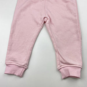 Girls Anko, pink fleece lined track pants, elasticated, EUC, size 0,  