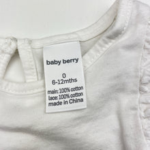 Load image into Gallery viewer, Girls Baby Berry, broderie trim cotton tee / top, EUC, size 0,  