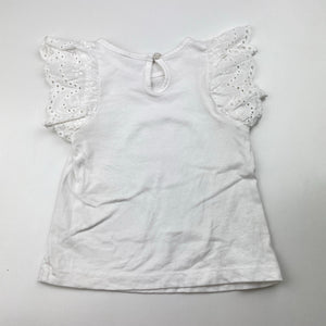 Girls Baby Berry, broderie trim cotton tee / top, EUC, size 0,  