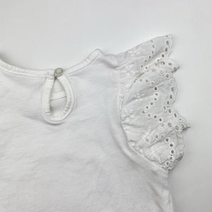 Girls Baby Berry, broderie trim cotton tee / top, EUC, size 0,  