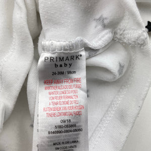 Unisex Primark, cotton bodysuit / romper, stars, FUC, size 2,  