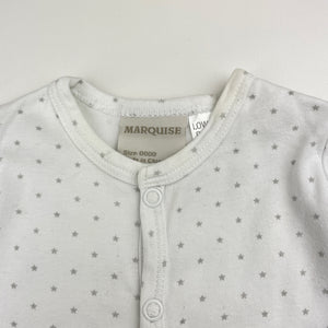 Unisex Marquise, cotton coverall / romper, stars, FUC, size 0000,  