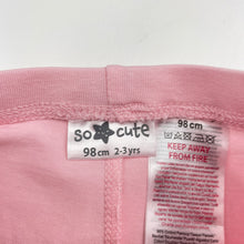 Load image into Gallery viewer, Girls So Cute, pink cropped leggings / bottoms, Inside leg: 21cm, GUC, size 2-3,  