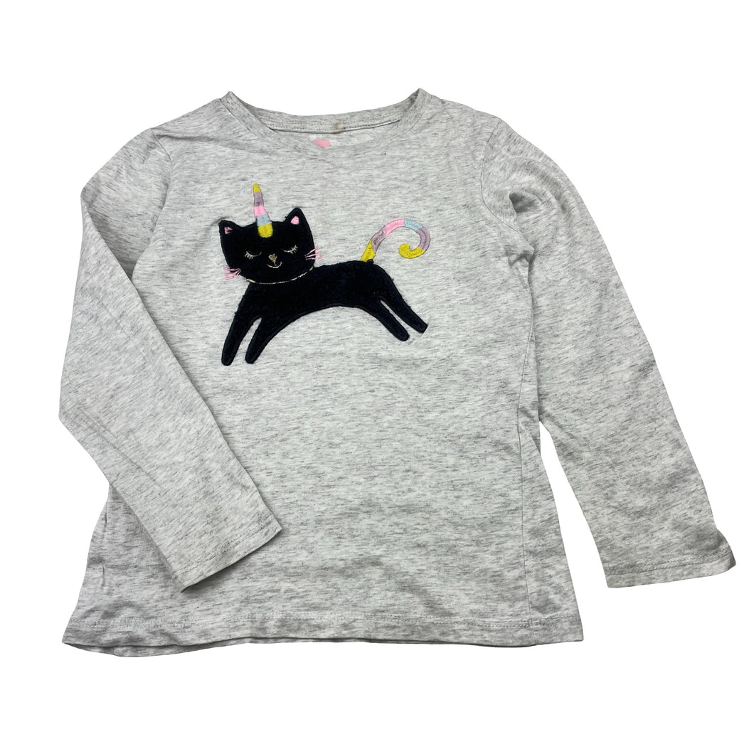 Girls Cotton On, long sleeve tee / top, cat, FUC, size 5,  