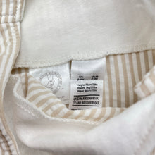 Load image into Gallery viewer, Unisex Beatrix Potter, Peter Rabbit, embroidered cotton romper, small mark on inside bib, GUC, size 0,  