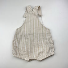 Load image into Gallery viewer, Unisex Beatrix Potter, Peter Rabbit, embroidered cotton romper, small mark on inside bib, GUC, size 0,  