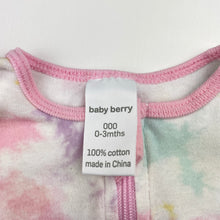 Load image into Gallery viewer, Girls Baby Berry, tie dyed cotton zip romper, FUC, size 000,  