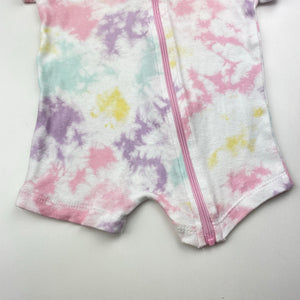 Girls Baby Berry, tie dyed cotton zip romper, FUC, size 000,  