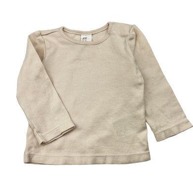 Unisex H&M, cream long sleeve tee / top, EUC, size 00,  