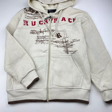 Load image into Gallery viewer, Boys Rucky Race, fleece lined zip hoodie sweater, discolouration left sleeve, FUC, size 8,  