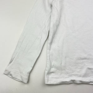 Unisex Anko, white cotton long sleeve tee / top, FUC, size 5,  