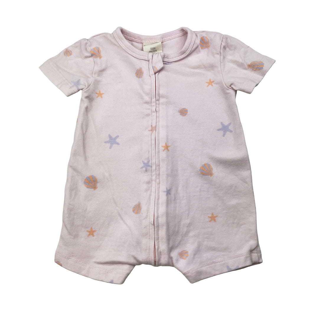 Girls Baby Berry, organic cotton blend zip romper, GUC, size 0000,  